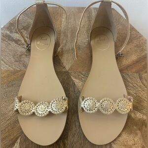 Jack Rogers Women's metallic gold Daphne ankle strap Sandals